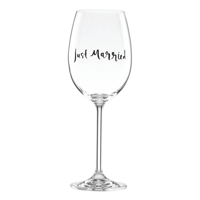kate spade new york "Just Married" Wine Glass Bed Bath & Beyond