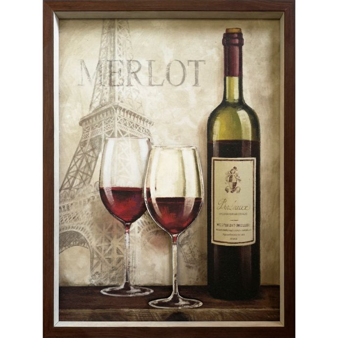 Wine in Paris 19-Inch x 25-Inch Framed Wall Art | Bed Bath & Beyond