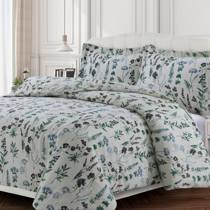 Tribeca Living Floral Flannel Duvet Cover Set Bed Bath Beyond