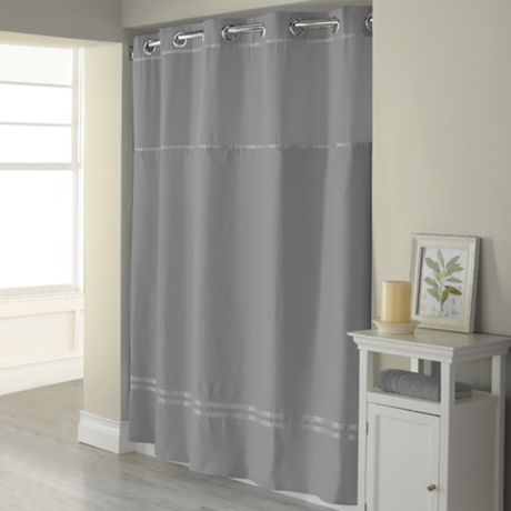 Hookless® Escape Fabric Shower Curtain and Shower Curtain Liner Set ...