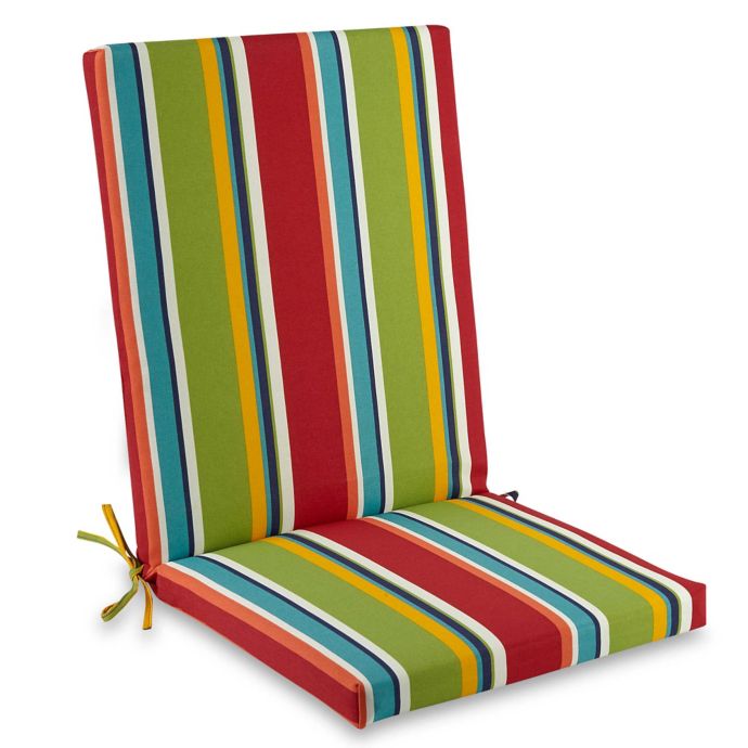 Stripe Indoor/Outdoor Folding Wicker Chair Cushion | Bed ...