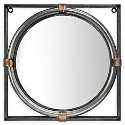 Antique Metal 17.2-Inch x 17.2-Inch Framed Wall Mirror in Silver