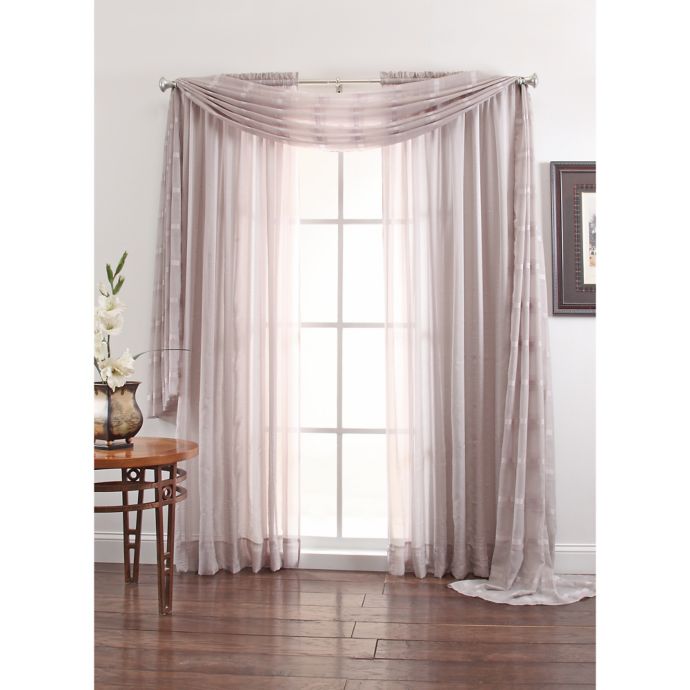 Linen Sheer 108-Inch Window Curtain Panel in Silver | Bed ...