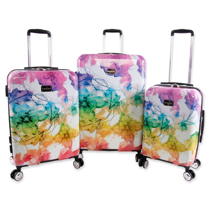 Bebe Megan 3 Piece Hardside Spinner Luggage Set In Rainbow Bed Bath Beyond