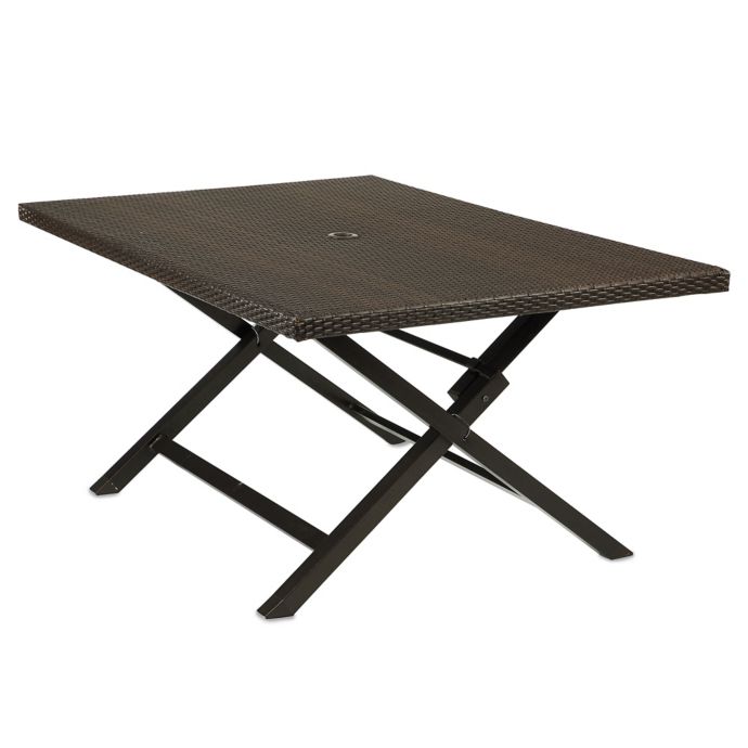 All Weather Wicker Square 6 Person Folding Dining Table Bed Bath Beyond