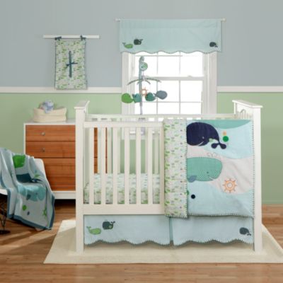 whale crib bumper