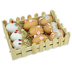 Northlight Decorative Easter Eggs in White/Natural (Set of 9)