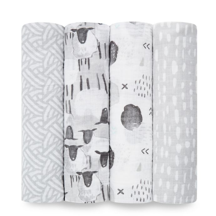 Aden Anais Essentials 4 Pack Cotton Muslin Swaddle Blankets In Pasture Buybuy Baby