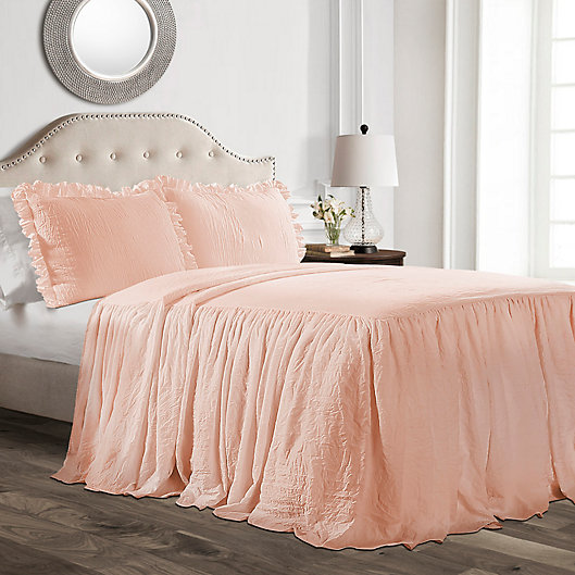 Alternate image 1 for Lush Decor Ruffle 2-Piece Twin Bedspread Set in Blush
