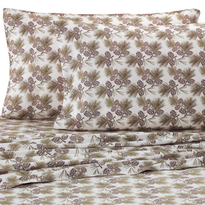 Micro Flannel® Printed Pinecone Sheet Set Bed Bath and Beyond Canada