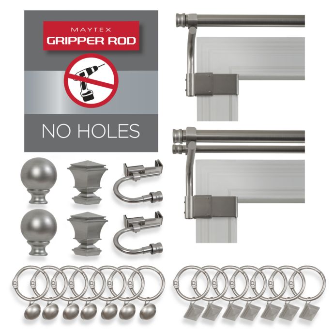 Adjustable Gripper Rod Brushed Nickel Decorative Window Hardware