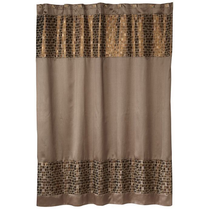 Popular Bath Mosaic Shower Curtain in Bronze | Bed Bath & Beyond