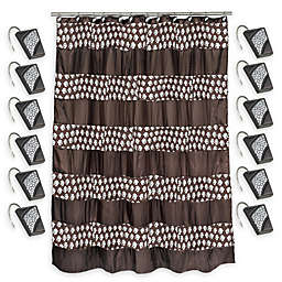 Sinatra Shower Curtain with Shower Hooks in Oil Rubbed Bronze