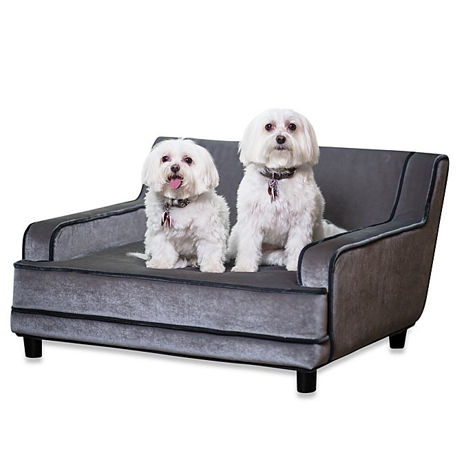 Enchanted Home Pet MidCentury Modern Pet Sofa in Silver