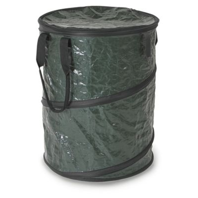 Stansport&reg; Collapsible Trash Can with Lid in Green