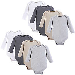 Hudson Baby® Size 0-3M 8-Pack Long Sleeve Solid Bodysuits