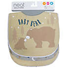 Alternate image 1 for Neat Solutions&reg; 5-Pack Boy Aspirational Water-Resistant Infant Bibs in Oatmeal/White