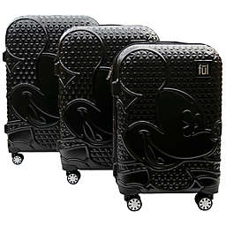 ful® Disney® Textured Mickey 3-Piece Hardside Expandable Luggage Set in Black