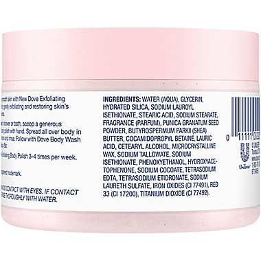 Dove 10 oz. Exfoliating Body Polish in Pomegranate Seeds and Shea Butter. View a larger version of this product image.