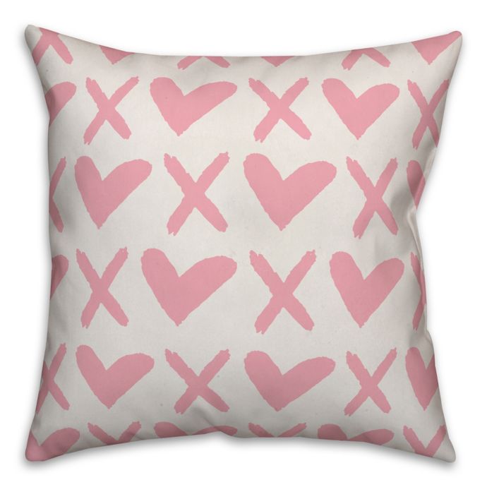 Designs Direct XO Square Throw Pillow in Pink | Bed Bath & Beyond