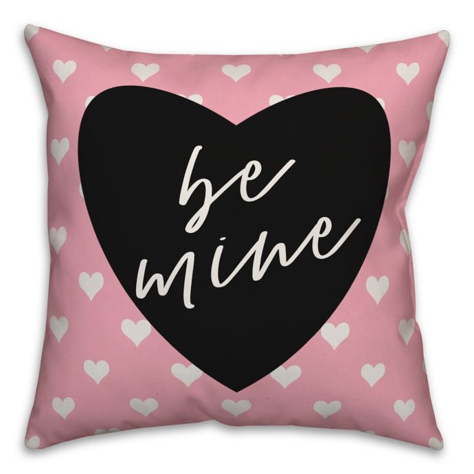 Designs Direct Be Mine Mini Hearts Square Throw Pillow in Pink Bed