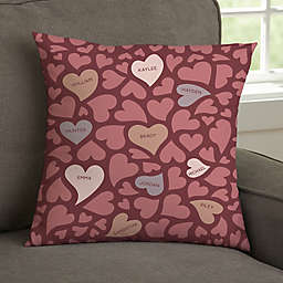 Loving Hearts Personalized Throw Pillow