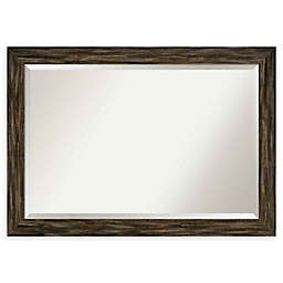 Amanti Art Narrow Fencepost Brown 41-Inch x 29-Inch Framed Wall Mirror