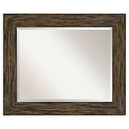 Amanti Art Fencepost Brown 35-Inch x 29-Inch Framed Wall Mirror