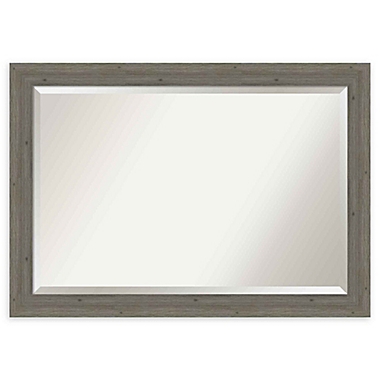 Amanti Art Narrow Fencepost Grey 41-Inch x 29-Inch Framed Wall Mirror. View a larger version of this product image.