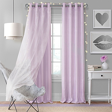 Elrene Aurora Kids Room Grommet Darkening Layered Sheer Window Curtain Panel (Single). View a larger version of this product image.