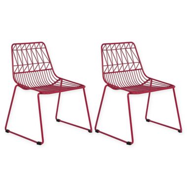 Acessentials&reg; Wire Activity Chairs in Bright Pink (Set of 2). View a larger version of this product image.