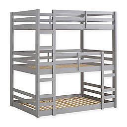 Forest Gate 3-Level Triple Twin Bunk Bed in Grey