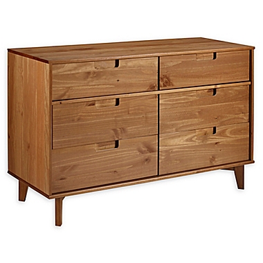 Forest Gate&trade; Diana 6-Drawer Solid Wood Dresser in Caramel. View a larger version of this product image.