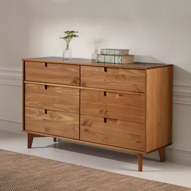 Forest Gate&trade; Diana 6-Drawer Solid Wood Dresser in Caramel. View a larger version of this product image.
