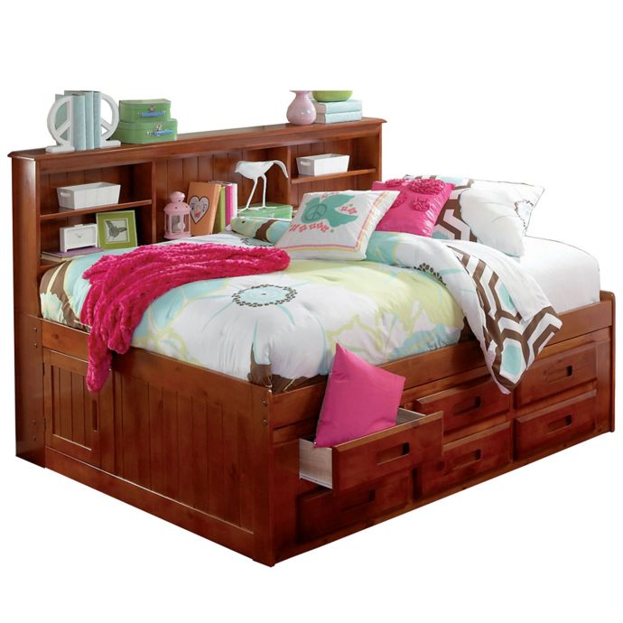 Discovery World Furniture Bookcase Daybed with 6 Drawers in Merlot