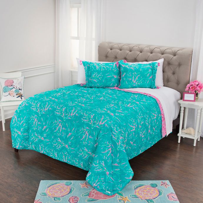 Simply Southern Seashell And Coral Reversible Quilt Set Bed Bath