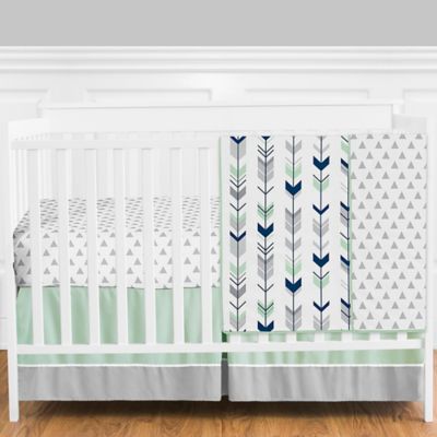 Sweet Jojo Designs&reg; Mod Arrow 4-Piece Crib Bedding Set in Grey/Blue