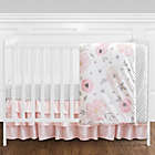Alternate image 0 for Sweet Jojo Designs Watercolor Floral 4-Piece Crib Bedding Set in Pink/White