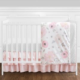 Sweet Jojo Designs Watercolor Floral Crib Bedding Collection In