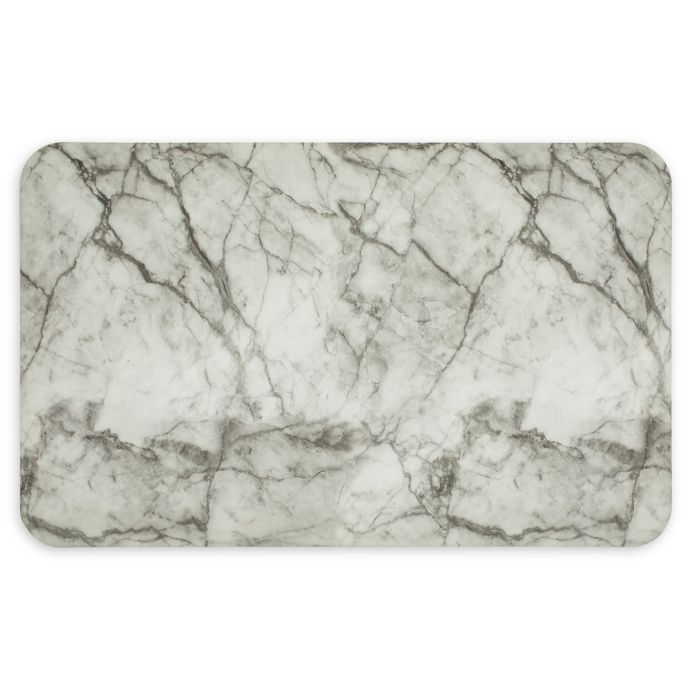 Mohawk Home Marble Lux Ultra Cushion Kitchen Mat In Grey White