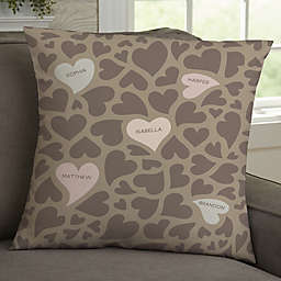 Loving Hearts Personalized Throw Pillow