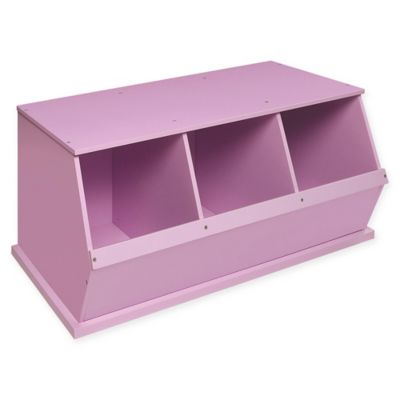 Badger Basket Three Bin Stackable Storage Cubby in Lilac