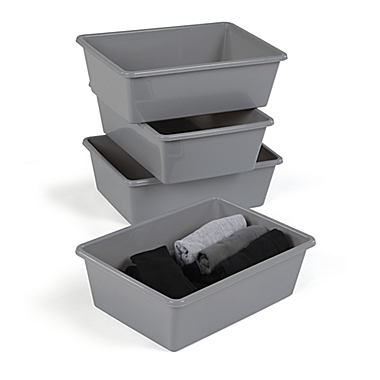 Tot Tutors Large Storage Bins in Grey (Set of 4). View a larger version of this product image.