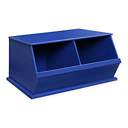 Badger Basket Two Bin Stackable Storage Cubby in Blue