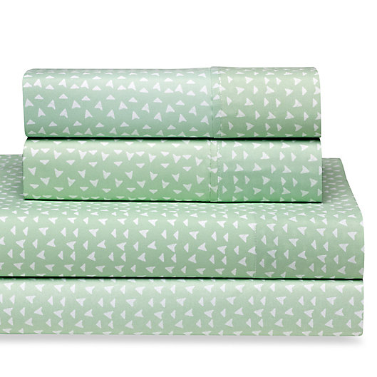 Alternate image 1 for Home Collection Urban Arrows Queen Sheet Set in Jade