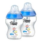 Alternate image 0 for Tommee Tippee Closer to Nature 2-Pack 9 oz. Decorated Baby Bottle in Blue