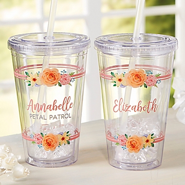 Flower Girl Personalized Acrylic Insulated Tumbler. View a larger version of this product image.
