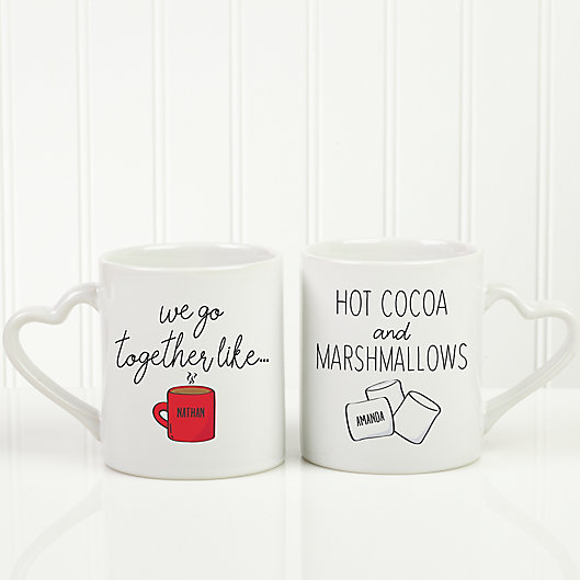 Alternate image 1 for We Go Together Like Hot Cocoa & Marshmallows Personalized Coffee Mug Set
