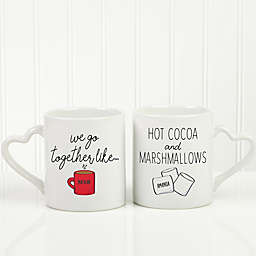 We Go Together Like Hot Cocoa & Marshmallows Personalized Coffee Mug Set