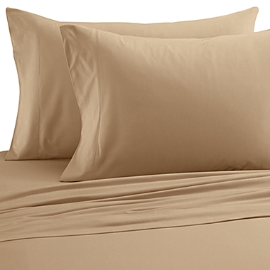 Micro Flannel&reg; Solid Twin XL Sheet Set in Chino. View a larger version of this product image.